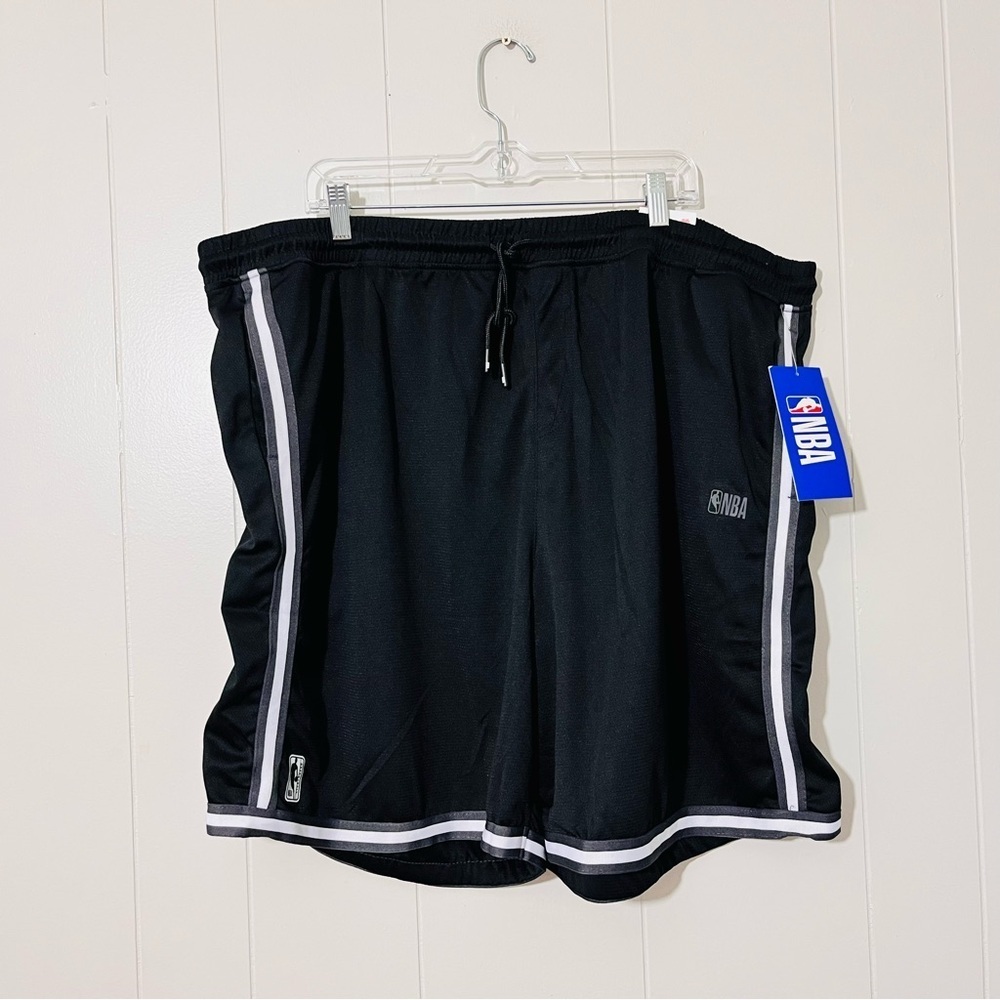 NBA Licensed Basketball Shorts Men 3XL Black Athletic Mesh NWT Drawstring